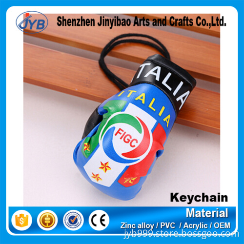 custom various cotton stuffing toy key ring boxing glove keychain